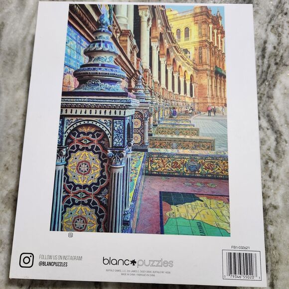 Buffalo Games  Spanish Tiles  500 Piece Blanc Puzzles - Picture 2 of 8